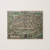 Kaart van Vilnius, Litouwen, van "Civitates Orbis Legpuzzel (Horizontaal)