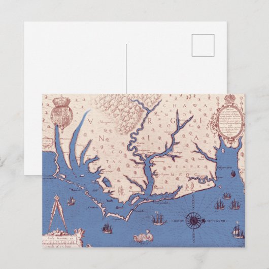 Kaart van Virginia (Voorkant / Achterkant)