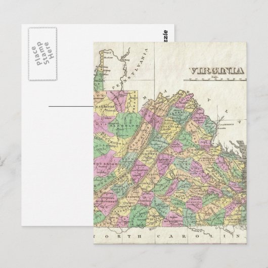  kaart van Virginia (1827) (Voorkant / Achterkant)