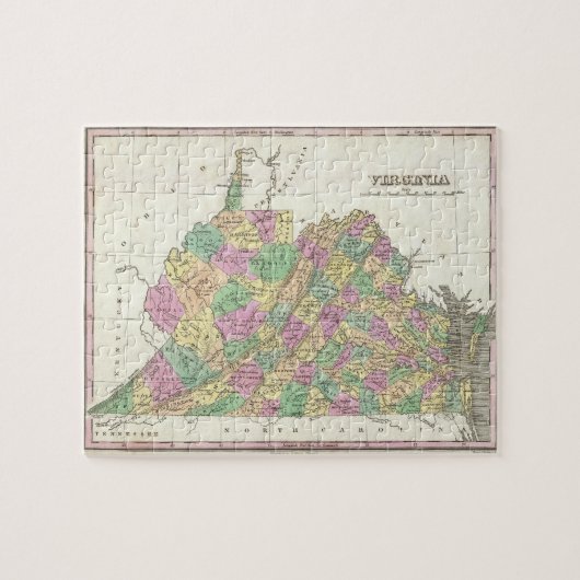 kaart van Virginia (1827) Legpuzzel (Horizontaal)
