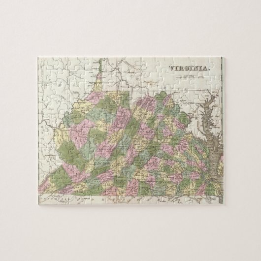  kaart van Virginia (1838) Legpuzzel (Horizontaal)