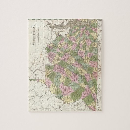  kaart van Virginia (1838) Legpuzzel (Verticaal)