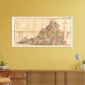 Kaart van Virginia (1871) Canvas Afdruk (Insitu (Woonkamer))