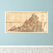 Kaart van Virginia (1871) Canvas Afdruk (Insitu (Houten vloer))