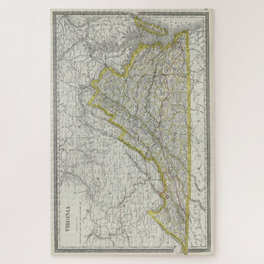  kaart van Virginia (1889) Legpuzzel (Verticaal)