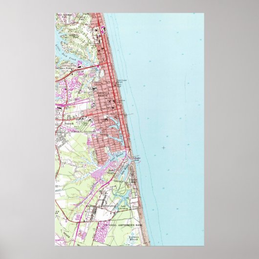  kaart van Virginia Beach (1965) 2 Poster (Voorkant)