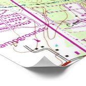 kaart van Virginia Beach (1965) Poster (Hoek)