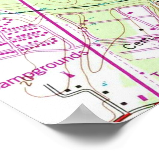 kaart van Virginia Beach (1965) Poster (Hoek)