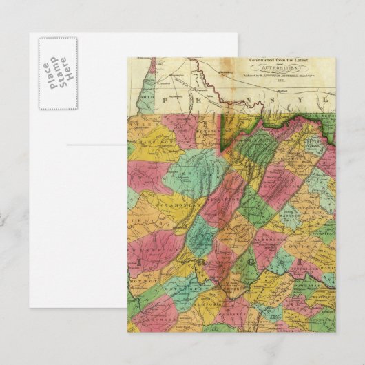 Kaart van Virginia en Maryland (Voorkant / Achterkant)