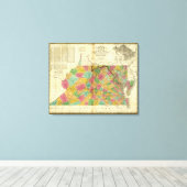 Kaart van Virginia en Maryland Canvas Afdruk (Insitu (Houten vloer))