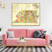 Kaart van Virginia en Maryland Canvas Afdruk (Insitu (Woonkamer))