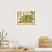 Kaart van Virginia en Maryland Poster (Keuken)