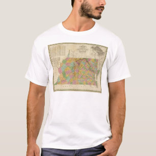 Kaart van Virginia en Maryland T-shirt