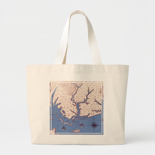 Kaart van Virginia Grote Tote Bag (Voorkant)
