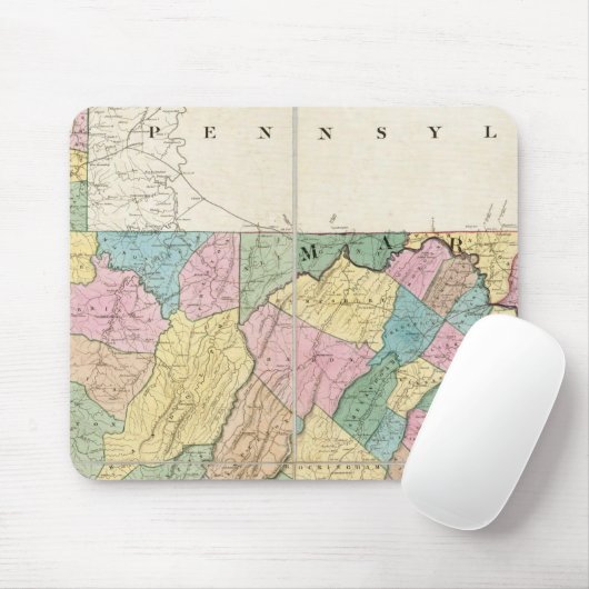 Kaart van Virginia, Maryland en Delaware Muismat (Met muis)