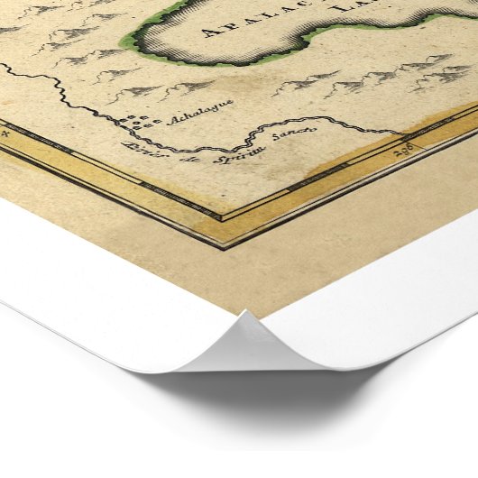 Kaart van Virginia, Marylandia, en Carolina 1714 Poster (Hoek)