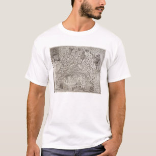 Kaart van Virginia, ontdekt en beschreven door Cap T-shirt