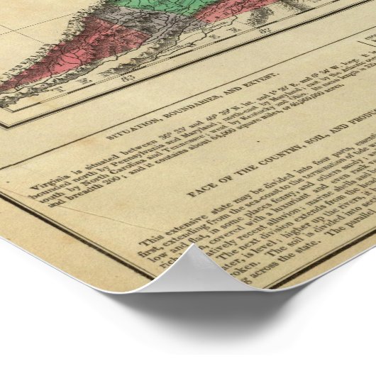 Kaart van Virginia Poster (Hoek)