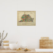 Kaart van Virginia Poster (Keuken)