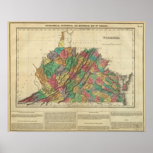 Kaart van Virginia Poster (Voorkant)