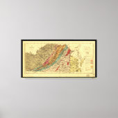 Kaart van Virginia van Jedediah Hotchkiss (1874) Canvas Afdruk (Voorkant)