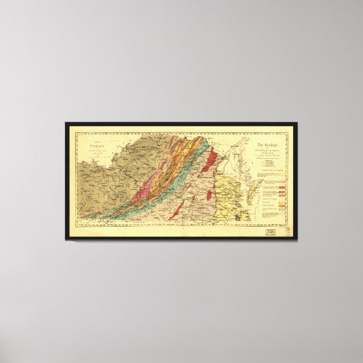 Kaart van Virginia van Jedediah Hotchkiss (1874) Canvas Afdruk (Voorkant)