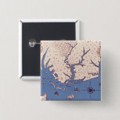 Kaart van Virginia Vierkante Button 5,1 Cm (Voorkant /achterkant)