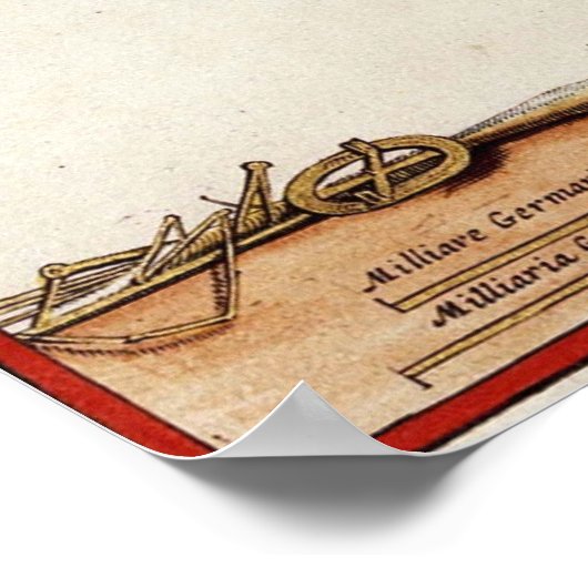  kaart van Vlaanderen België (17e eeuw) Poster (Hoek)