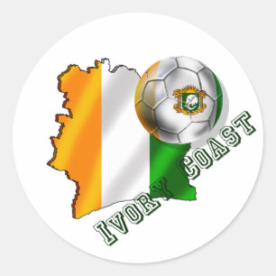 Kaart van voetballiefhebbers uit de Ivoorkust Ronde Sticker