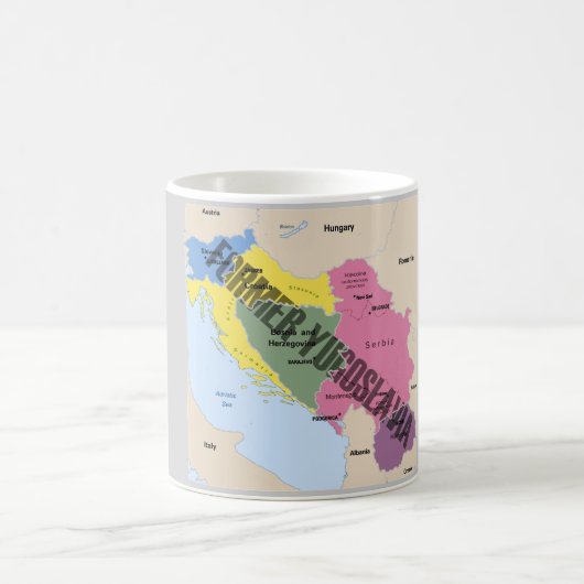 KAART VAN VOORMALIG JOEGOSLAVIË KOFFIEMOK (Center)