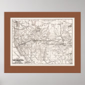 Kaart van W.-staten en trans-Stille Oceaan RR,1867 Poster (Voorkant)