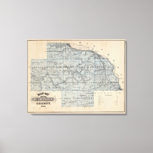 Kaart van Wabasha County, Minnesota Canvas Afdruk (Voorkant)
