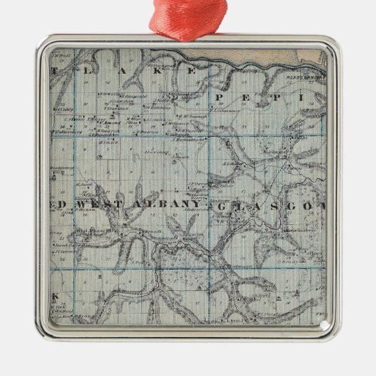 Kaart van Wabasha County, Minnesota Metalen Ornament (Voorkant)