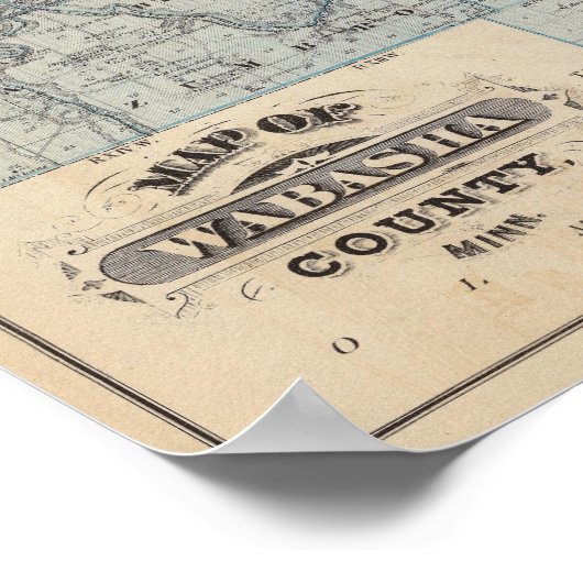 Kaart van Wabasha County, Minnesota Poster (Hoek)