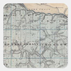 Kaart van Wabasha County, Minnesota Vierkante Sticker