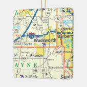  kaart van Wadsworth Ohio Keramisch Ornament (Links)