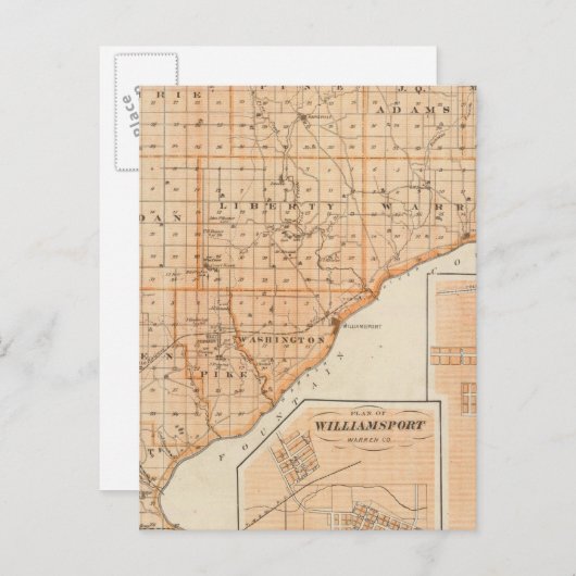 Kaart van Warren County met Plan West-Libanon (Voorkant / Achterkant)