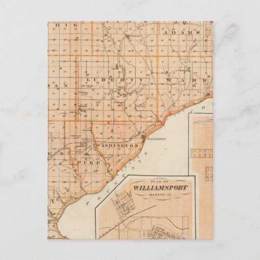 Kaart van Warren County met Plan West-Libanon (Voorkant)