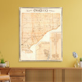 Kaart van Warren County met Plan West-Libanon Canvas Afdruk (Insitu (Woonkamer))