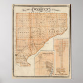 Kaart van Warren County met Plan West-Libanon Poster (Voorkant)