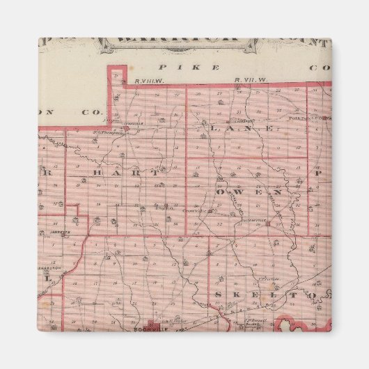 Kaart van Warrick County Magneet (Voorkant)