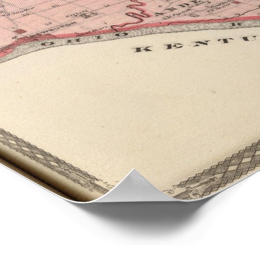 Kaart van Warrick County Poster (Hoek)