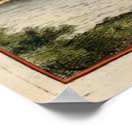 kaart van Warschau Polen (1705) Poster (Hoek)