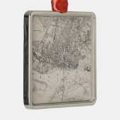  kaart van Warschau Polen (1836) Metalen Ornament (Rechts)