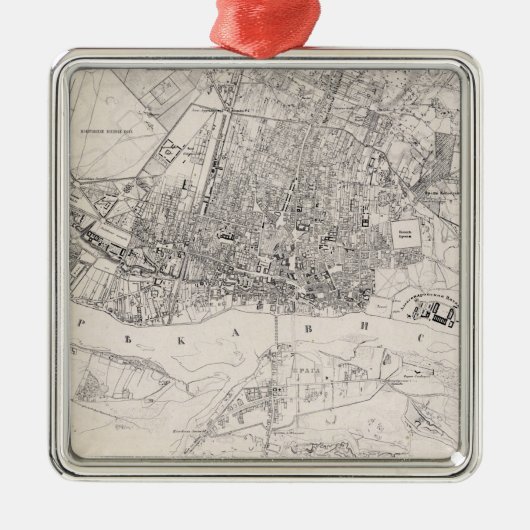  kaart van Warschau Polen (1836) Metalen Ornament (Voorkant)