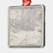  kaart van Warschau Polen (1836) Metalen Ornament (Links)