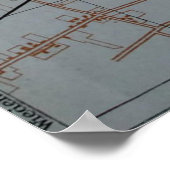  kaart van Warschau Polen (1914) Poster (Hoek)