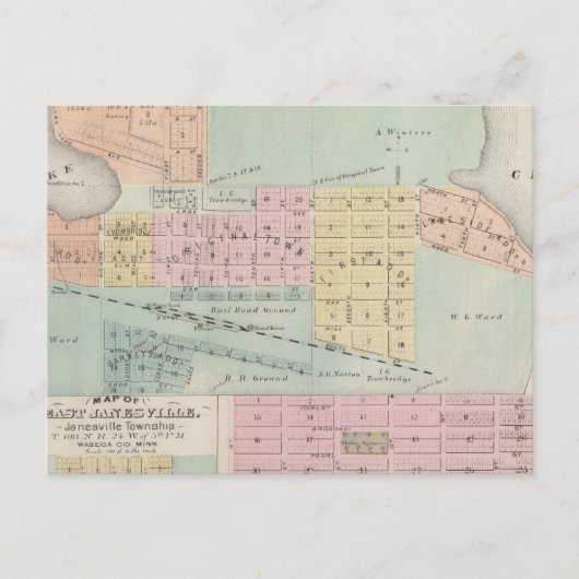 Kaart van Waseca, Minnesota (Voorkant)