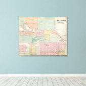 Kaart van Waseca, Minnesota Canvas Afdruk (Insitu (Houten vloer))