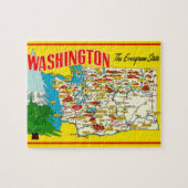 Kaart van Washington Briefkaart Jigsaw Puzzle Legpuzzel (Horizontaal)